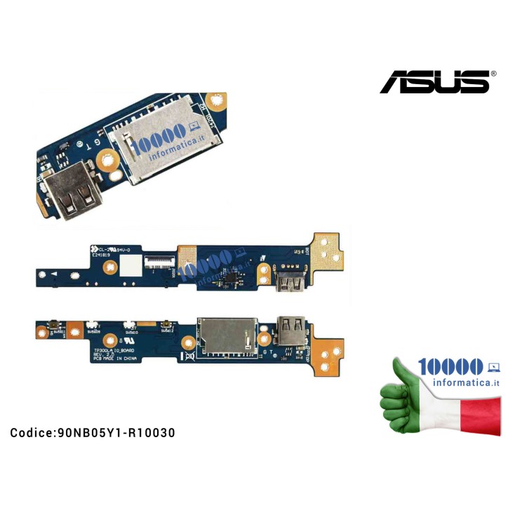 Connettore I/O USB Board SD Card Reader ASUS Transformer Book Flip TP300L TP300LA TP300LD TP300LJ Q302L Q302LA