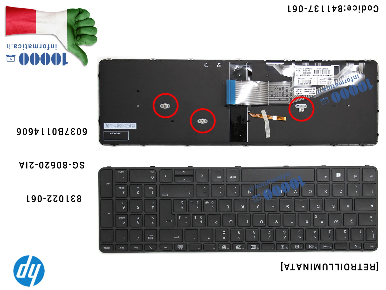 Tastiera Italiana Per Acer Swift 3 SF314-41 | Layout QWERTY IT | Ricambio Compatibile - Foto 10