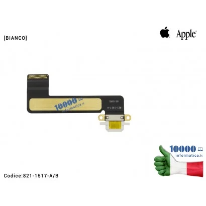 821-1517-A/B Connettore di Ricarica Lightning iPad Mini 1 [BIANCO] 821-1517-A (A1432) (A1454) (A1455) Dock Cavo Flex Charging...