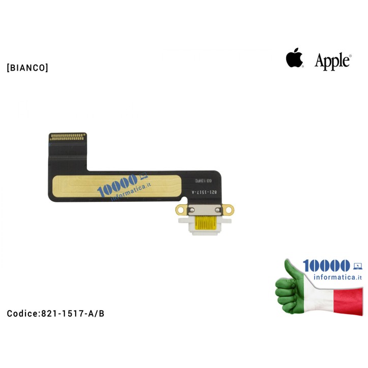 Connettore di Ricarica Lightning iPad Mini 1 [BIANCO] 821-1517-A (A1432) (A1454) (A1455) Dock Cavo Flex Charging Connector