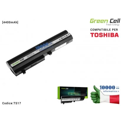 TS17 Batteria PA3835U-1BRS Green Cell Compatibile per TOSHIBA Mini NB200 NB205 NB250 PA3732U-1BRS [4400mAh]