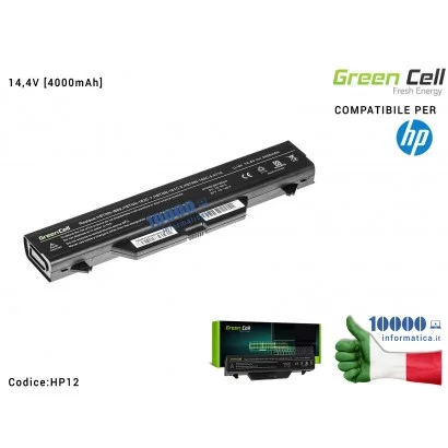 HP12 Batteria HSTNN-IB89 Green Cell Compatibile per HP (14,4V) ProBook 4510 4510s 4515s 4710s 4720s [4400mAh]