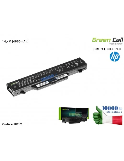 HP12 Batteria HSTNN-IB89 Green Cell Compatibile per HP (14,4V) ProBook 4510 4510s 4515s 4710s 4720s [4400mAh]