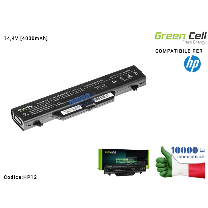 Batteria HSTNN-IB89 Green Cell Compatibile per HP (14,4V) ProBook 4510 4510s 4515s 4710s 4720s [4400mAh]