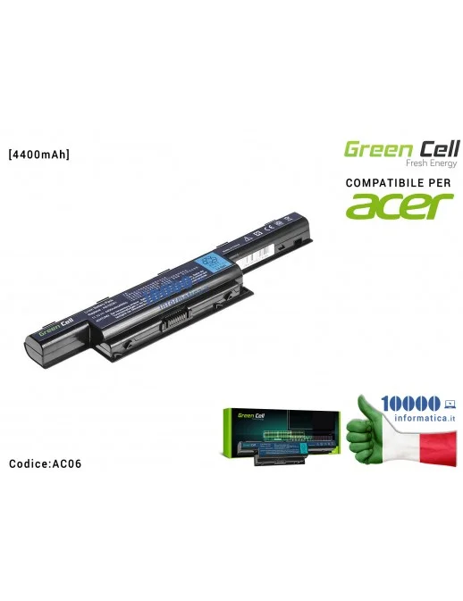 AC06 Batteria AS10D56 Green Cell PRO Compatibile per ACER Aspire 5740G 5741G 5742G 5749Z 5750G 5755G [4400mAh]