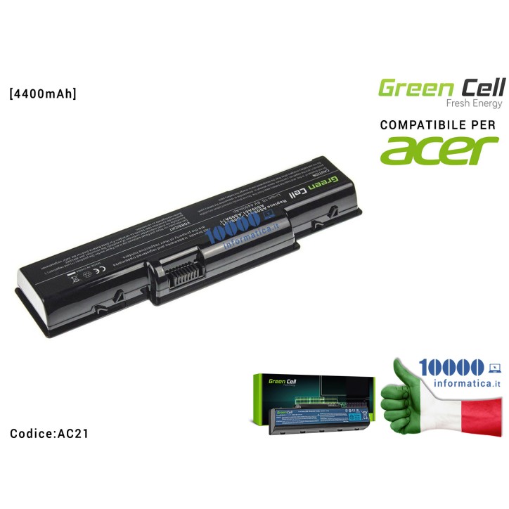 Batteria AS09A51 Green Cell PRO Compatibile per ACER Aspire 5532 5732Z 5734Z AS09A41 [4400mAh]