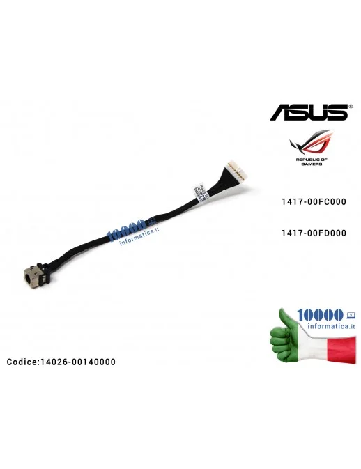 14026-00140000 Connettore DC Power Jack ASUS ROG GL753 FX753 FX753VD GL753VD GL753VE 1417-00FC000 1417-00FD000 14026-00140000