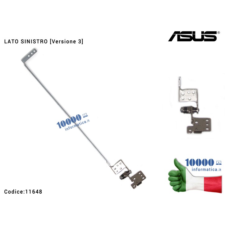 Cerniera Hinge ASUS [SX] [Versione 3] X550LD F550 X550C K550C A550C X550V X550VP X550LA (sottile) [LATO SINISTRO]