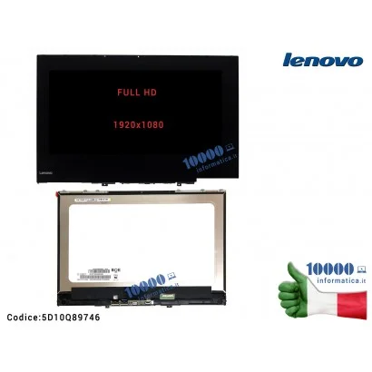 5D10Q89746 Display LCD con Vetro Touch Screen e Cornice Frame LENOVO Yoga 730-13IKB [FHD]