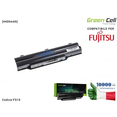 FS10 Batteria CP478214-XX Green Cell Compatibile per FUJITSU LifeBook A530 A531 AH530 AH531 [4400mAh]