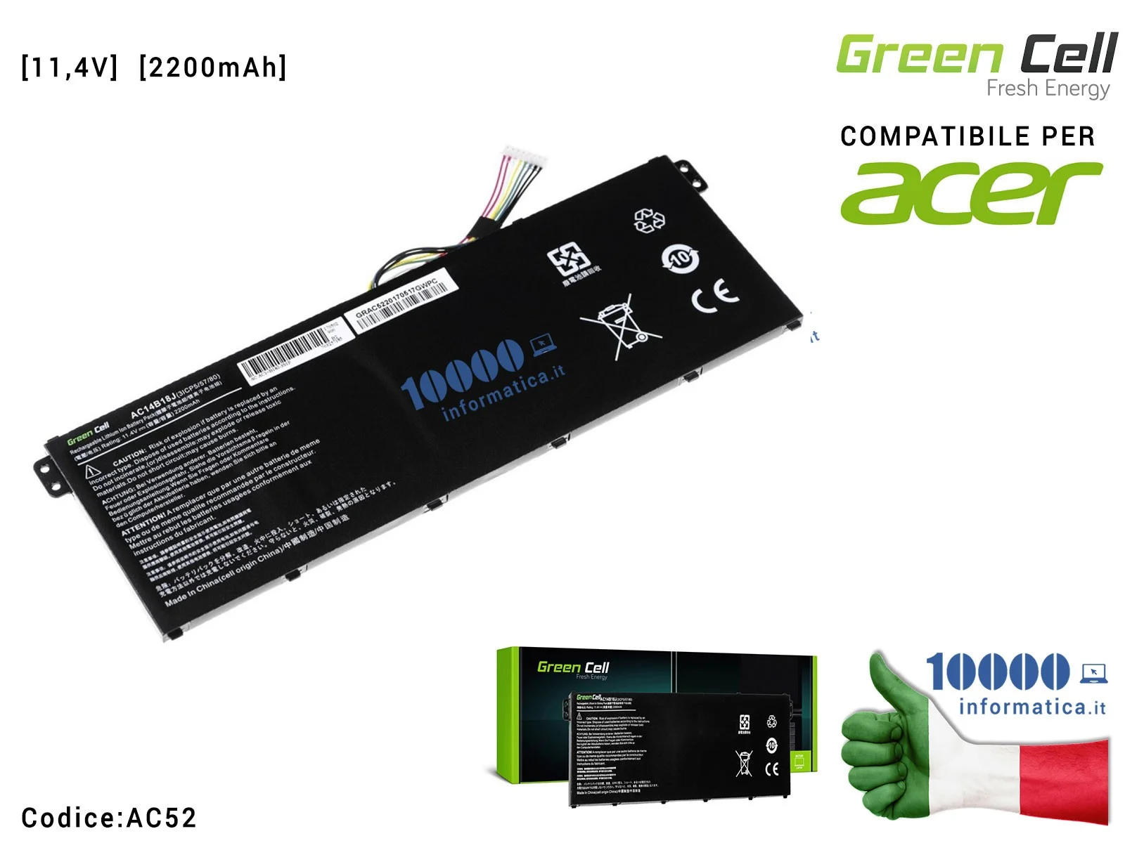 ORIGINALE Acer Cavo di alimentazione UE NERO Aspire es1-711g serie