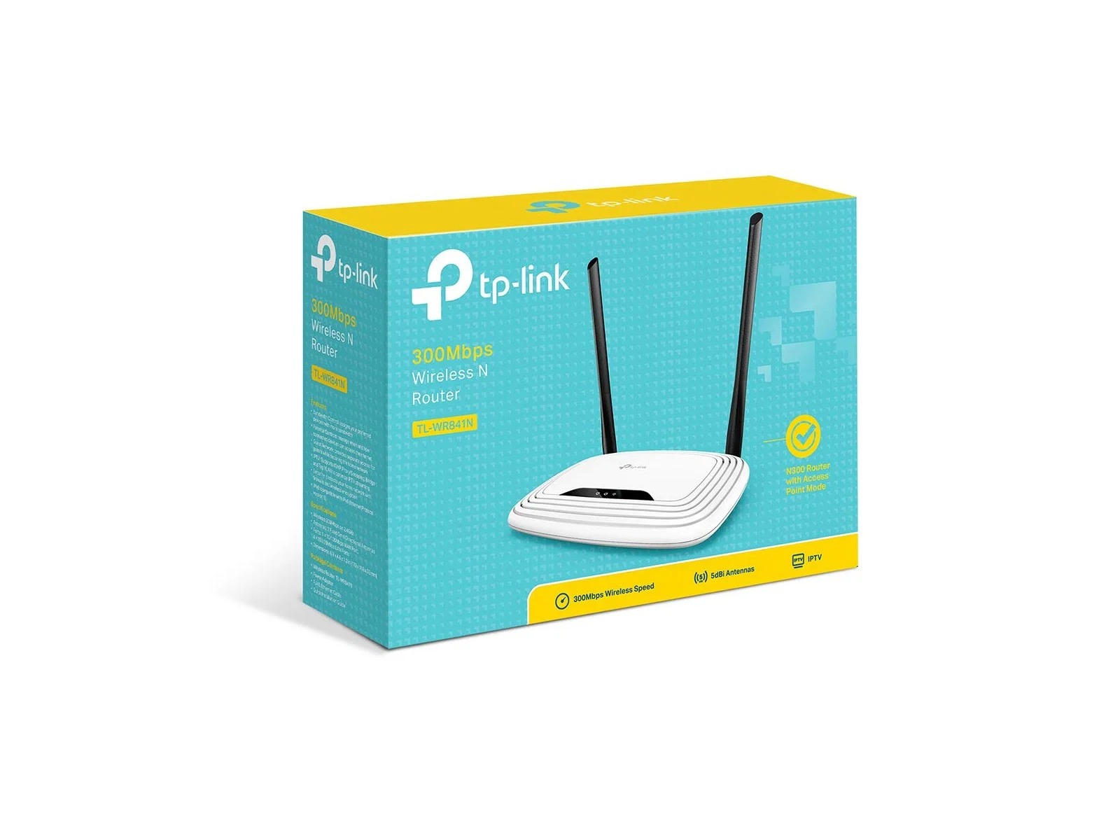 TL-WR841N TP-Link TL-WR841N N300 Router Wi-Fi 300 Mbps a 2.4 GHz, 5 10/100M Porti, 2 5dBi Fixed Antenne, Wireless On/Off, Pow... TL-WR841N TP-Link TL-WR841N N300 Router Wi-Fi 300 Mbps a 2.4 GHz, 5 10/100M Porti, 2 5dBi Fixed Antenne, Wireless On/Off, Pow...