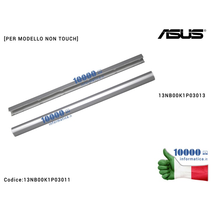 Copri Cerniere Coperchio ASUS N550 N550JA N550JV N550JK N550JX [SILVER] LCD HINGECAP 13NB00K1P03013