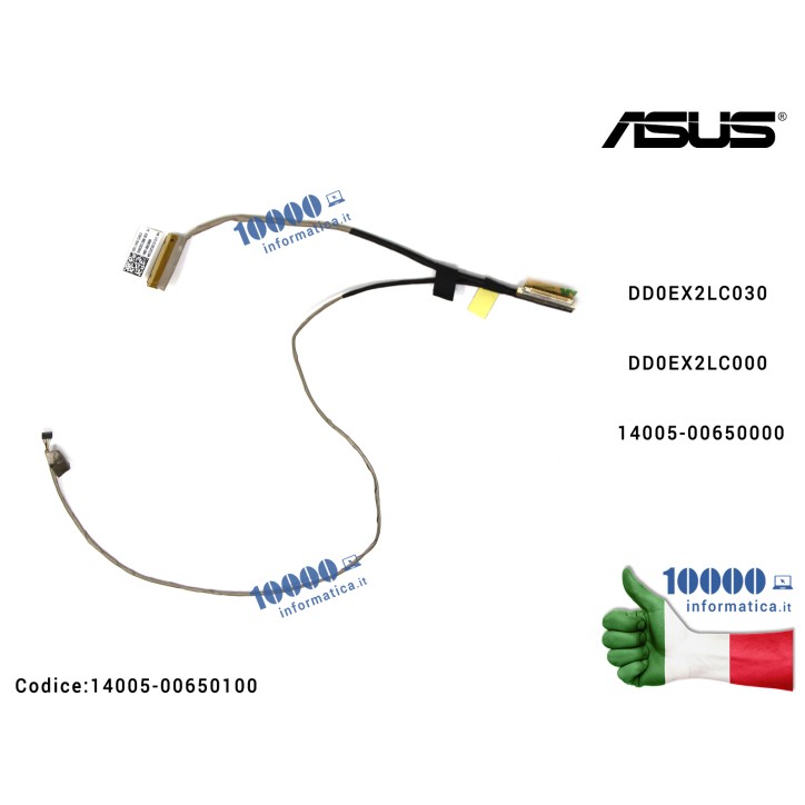 Cavo Flat LCD ASUS VivoBook X201E X201L X201S X202E Q200E S200E DD0EX2LC030 DD0EX2LC000 14005-00650000