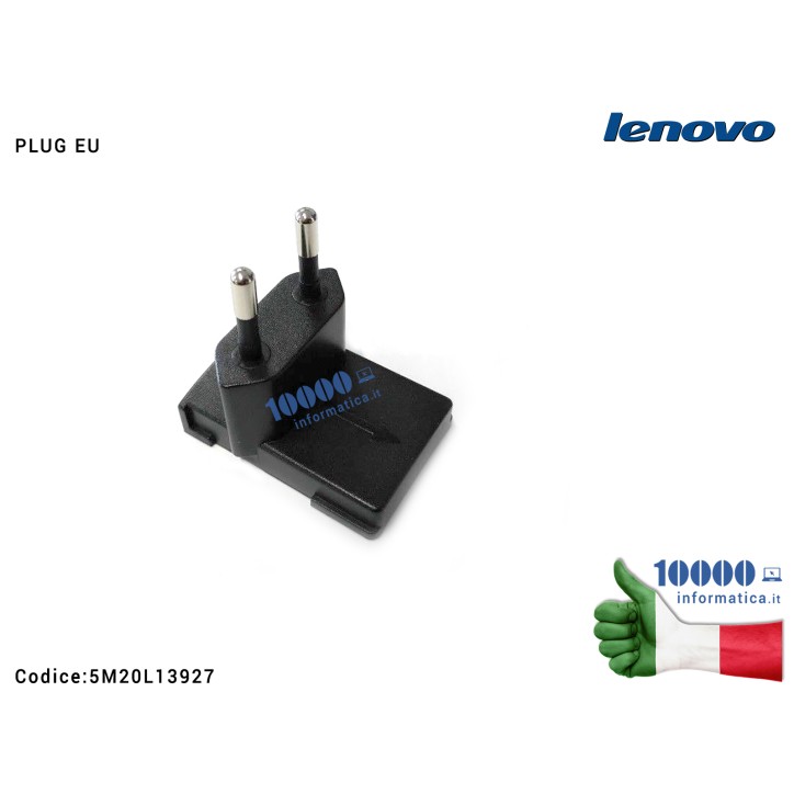 PLUG EU per Alimentatore LENOVO 5A10K37672 (SPINA ITALIANA) 100S-11IBY (80R2) Miix 310-10ICR (80SG) Miix 320-10ICR (80XF)