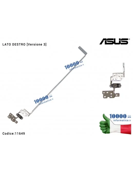 11649 Cerniera Hinge [DX] [Versione 3] ASUS X550LD F550 X550C K550C A550C X550V X550VP X550LA (sottile) [LATO DESTRO]