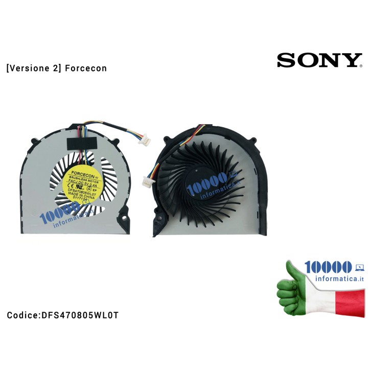 Ventola Fan SONY Vaio VPC-EH VPC-EL [Versione Forcecon] PCG-71C11M SVE171 DFS470805WL0T KSB05105HB