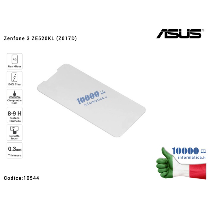 Pellicola in Vetro Temperato 9H 0,33mm per ASUS Zenfone 3 ZE520KL (Z017D)
