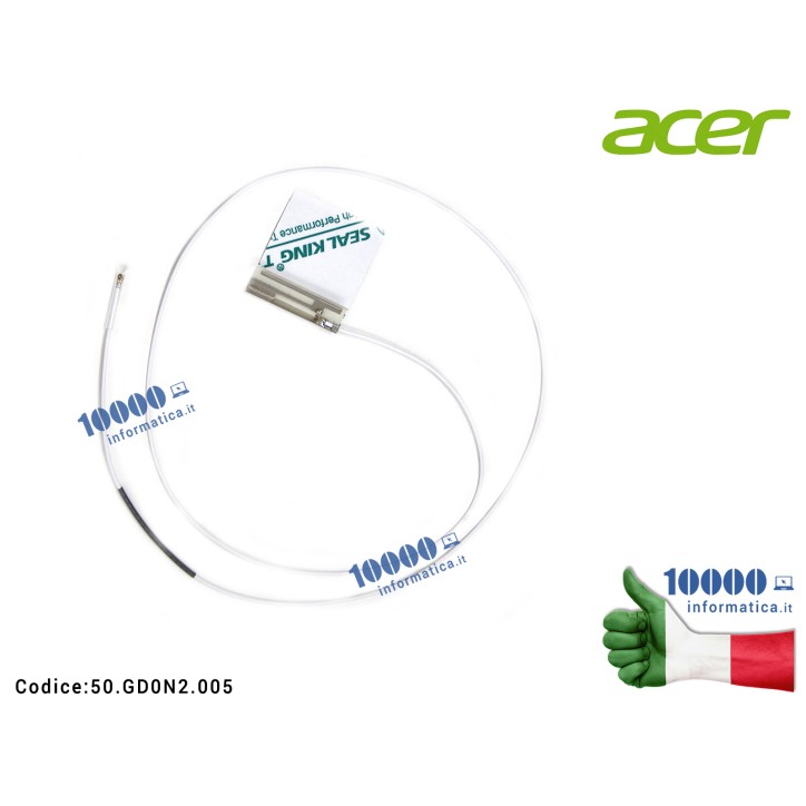 Cavo Antenna Wi-Fi WLAN AUX (BIANCO) ACER Extensa 2540 Aspire ES1-523 ES1-524 ES1-532G ES1-533 ES1-572 PACKARD BELL EasyNote TE6