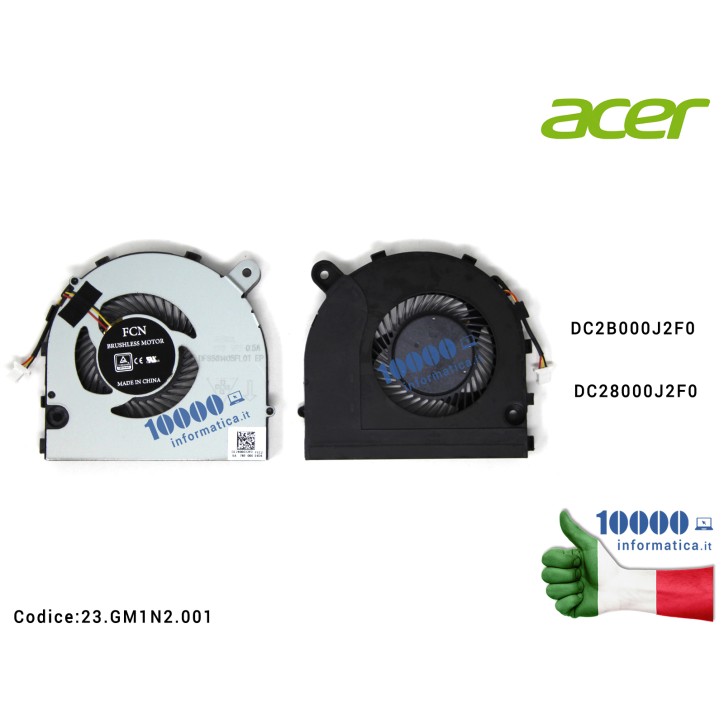 Ventola di Raffreddamento Fan CPU ACER Aspire VX5-591G DC2B000J2F0 DC28000J2F0