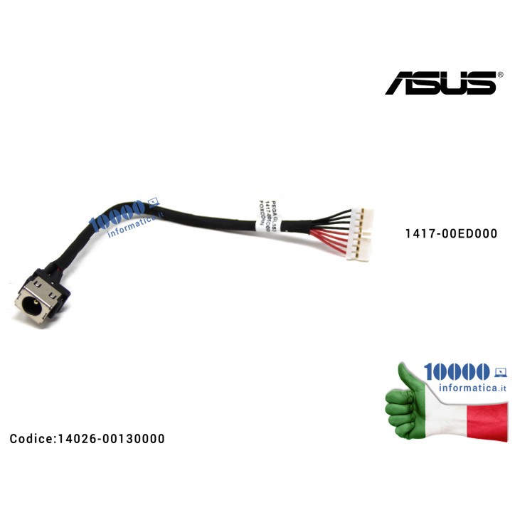 Connettore DC Power Jack ASUS ROG GL553 FX553 FX553V FX553VD GL553V GL553VD GL553VE GL553VW 1417-00ED000 14026-00130000