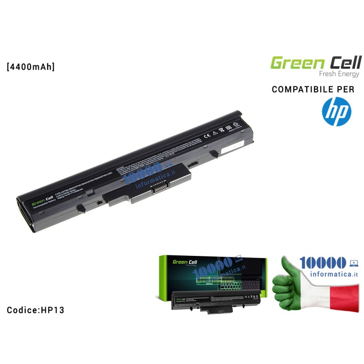Batteria HTSNN-IB44 Green Cell Compatibile per HP 510 530 [4400mAh] 440264-ABC 440265-ABC 440266-ABC 440268-ABC 440704-001 44070