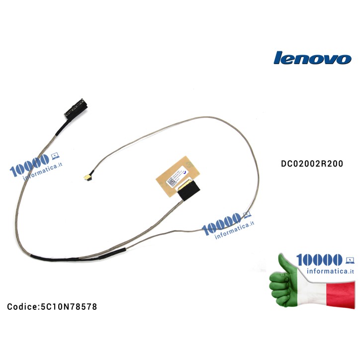 Cavo Flat LCD LENOVO IdeaPad 320S-14IKB (81BN) 520S-14IKB DC02002R200 320S-14 520S-14 5C10N78578 FRU5C10N78578