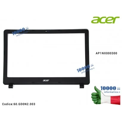 60.GD0N2.003 Cornice Display Bezel LCD ACER Aspire ES1-523 ES1-524 ES1-532G ES1-533 ES1-572 Extensa 2540 AP1NX000300 60.GD0N2...