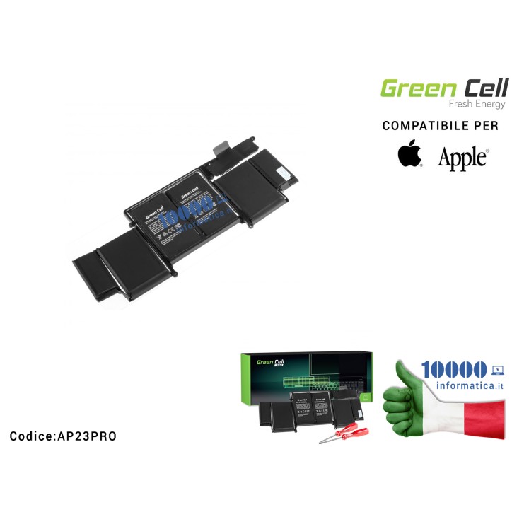 Batteria A1582 Green Cell PRO Compatibile per APPLE MacBook Pro 13 A1502 (Early 2015)