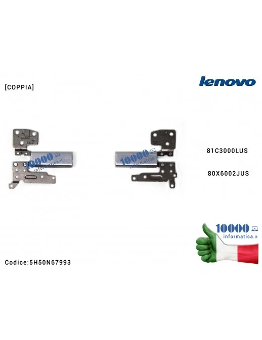 5H50N67993 Cerniere Hinges LENOVO Yoga 720-13IKB [COPPIA] 81C3000LUS 80X6002JUS Cerniera Hinge