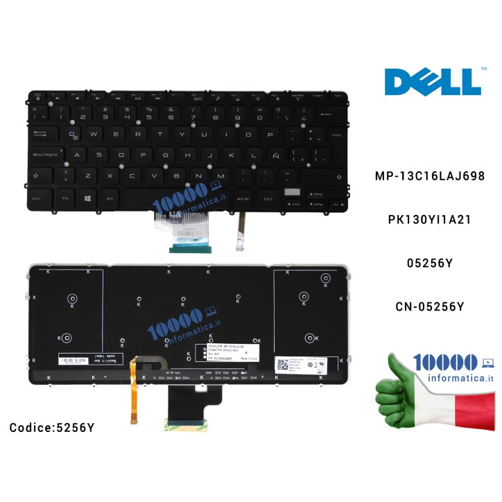 Tastiera Straniera DELL Precision M3800 XPS 15 9530 [RETROILLUMINATA] MP-13C16LAJ698 PK130YI1A21 05256Y CN-05256Y