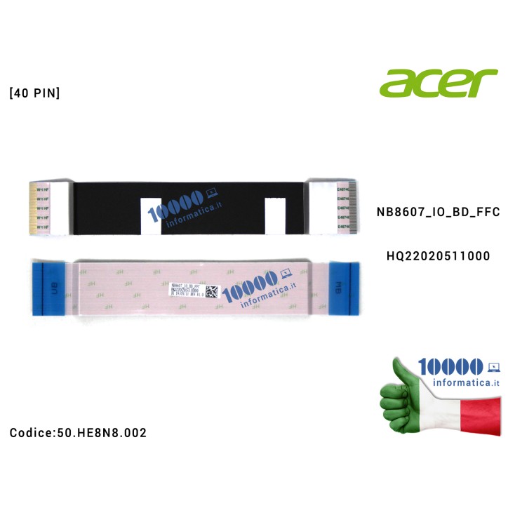 Cavo Collegamento FFC USB I/O MB ACER Aspire A315-22G A315-22 [40 PIN] NB8607_IO_BD_FFCHQ22020511000 50HE8N8002 50.HE8N8.002