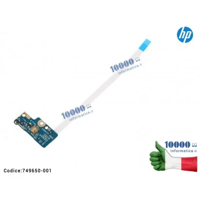 749650-001 Power Switch Button Board HP 15-R 15-G Series LS-A991P 749650-001 455MKL32L01 Pulsante Tasto Accensione Power Boar...