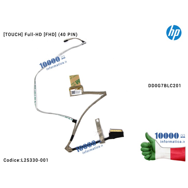 Cavo Flat LCD HP 15-CS 15-CW DD0G7BLC201 [TOUCH] G7B [FHD] (40 PIN) 15-CS0038NL L25330-001