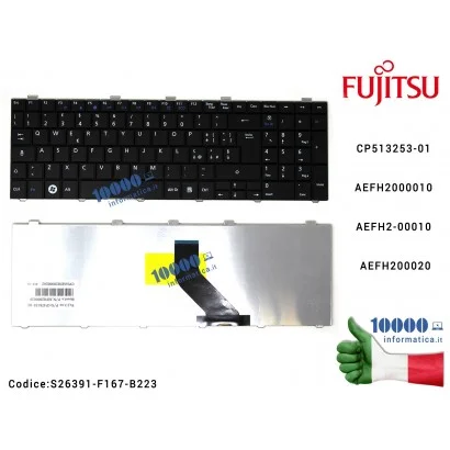 S26391-F167-B223 Tastiera Italiana FUJITSU LifeBook A530 AH530 AH531 NH751 CP513253-01 AEFH2000010 AEFH2-00010 AEFH200020