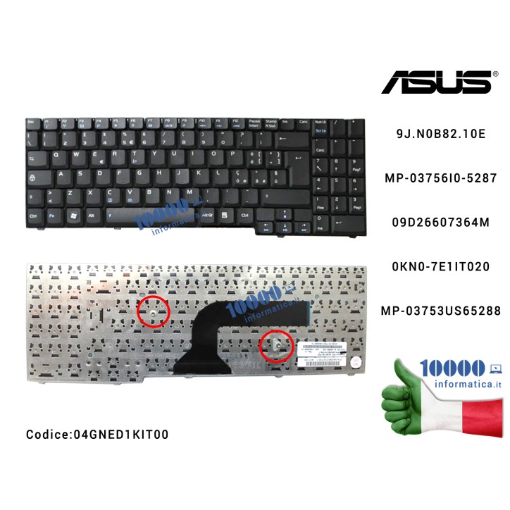 Tastiera Italiana ASUS M50 M70 X71 X71A X71SL PRO58 PRO58S PRO58SA PRO58SR PRO58V PRO58VC PRO58VM PRO58VN