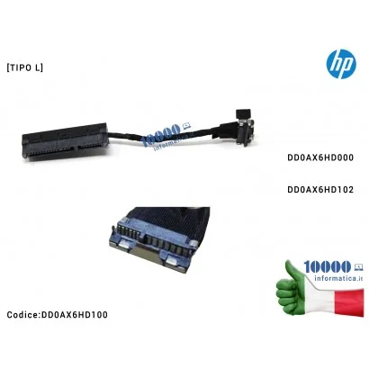 DD0AX6HD100 Cavo Connettore Hard Disk HDD SATA HP CQ56 CQ42 CQ43 G45 G56 G62 [TIPO L] DD0AX6HD000 DD0AX6HD102