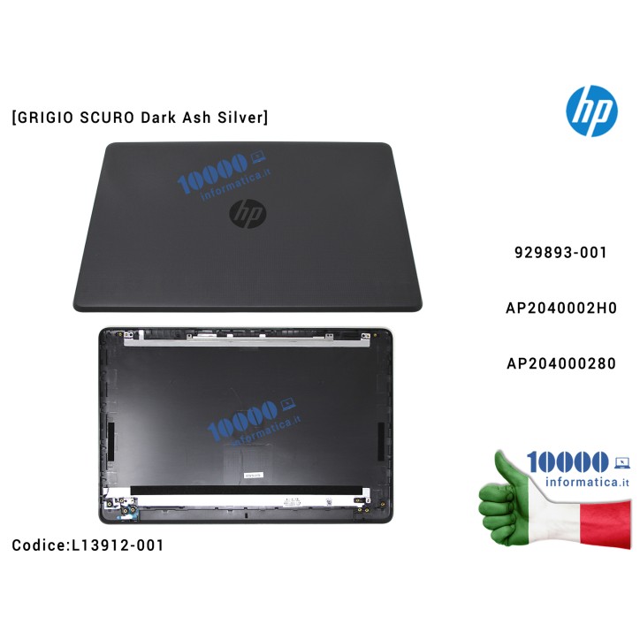 Scocca Cover Posteriore LCD Originale HP 15-BS Series 15-bs010nl (Grigia) Cover LCD HP Pavilion 15-BS 15-BW 250 G6 255 G6 TPN-C1