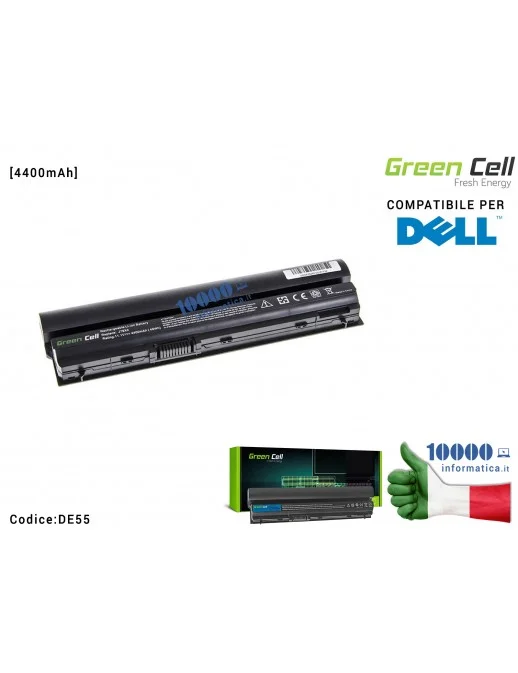 DE55 Batteria 09K6P Green Cell Compatibile per DELL Latitude E6220 E6230 E6320 E6320 [4400mAh] JNOC3 K2R82K4CP5 K94X6 KFHT8