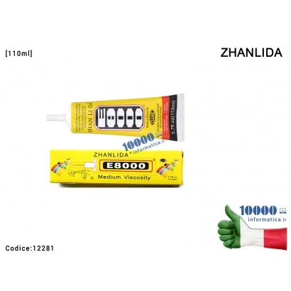12281 Colla Multiuso ZHANLIDA E-8000 [110ml] Glue E-8000 Gel Trasparente Adesivo per Riparazioni Cellulari Frame Touch Screen...