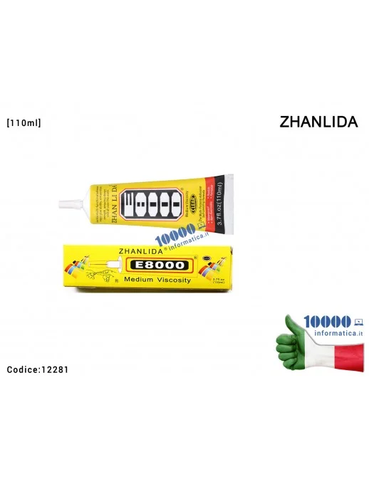 12281 Colla Multiuso ZHANLIDA E-8000 [110ml] Glue E-8000 Gel Trasparente Adesivo per Riparazioni Cellulari Frame Touch Screen...