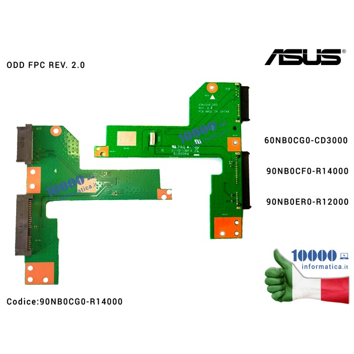Connettore HDD Board Hard Disk Scheda Lettore Ottico ASUS X541U X541UV X541UVK X541UAK 60NB0CG0-CD3000 90NB0CF0-R1400090NB0ER0-R