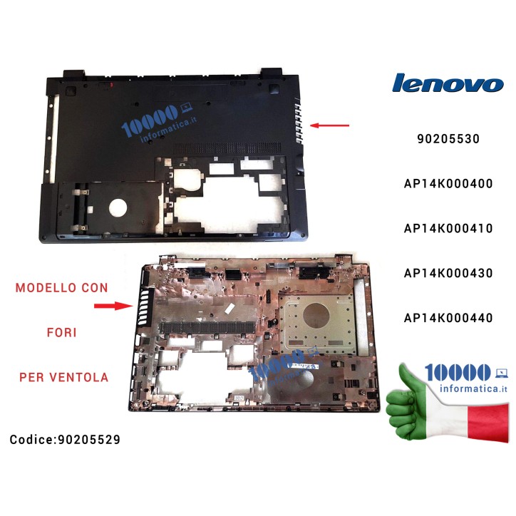 Bottom Case Scocca Inferiore LENOVO [Fori VENTOLA] IdeaPad B50-30 B50-45 B50-70 B50-80 B51-30 B51-80 N50-45 N50-70 N50-80 305-15