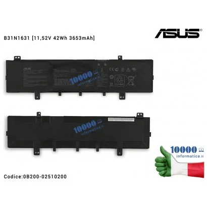 0B200-02510200 Batteria B31N1631 ASUS VivoBook 15 F505B F505BA F505BP F505Z F505ZA X505B X505BA X505BP X505Z X505ZA [11,52V 4...