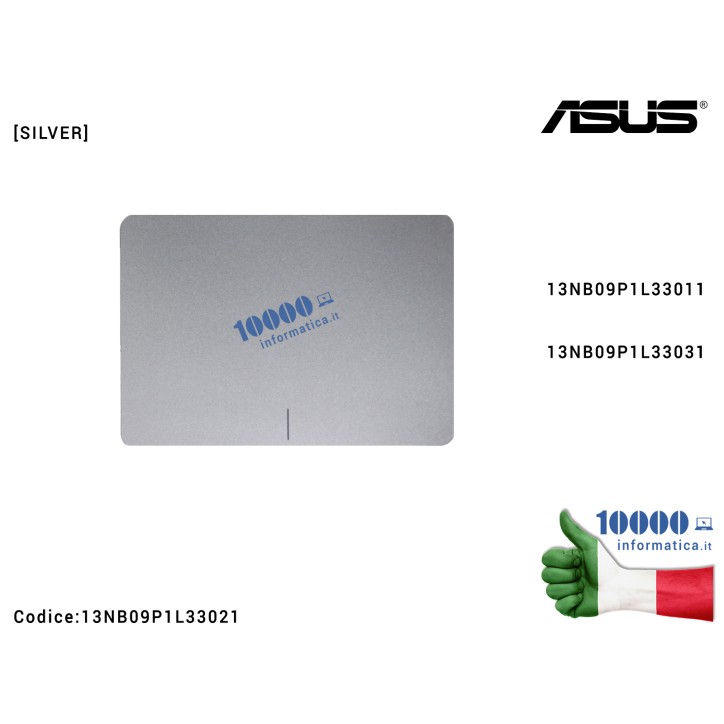 Adesivo Mylar Copertura per Touchpad Mouse [SILVER] ASUS VivoBook Pro N552V N552VW N552VX 13NB09P1L33031 13NB09P1L33011