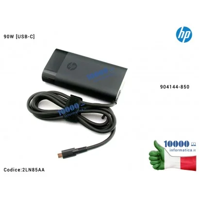 2LN85AA Alimentatore HP 90W [USB-C] HP EliteBook 1040 G4 Spectre x360 15-BL101NA Elite x2 1012 G2 ProBook 430 G5 450 G5 470 G...