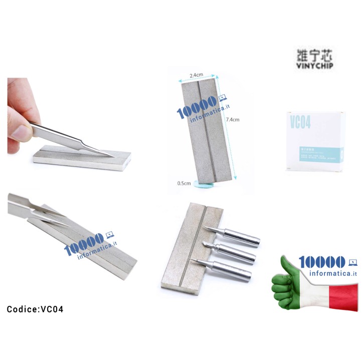 Strumento di Correzione per Affilare Limare Punte Pinzetta di Precisione Punte Saldatore VINYCHIP VC04 Lima e Affila Pinzette Tw