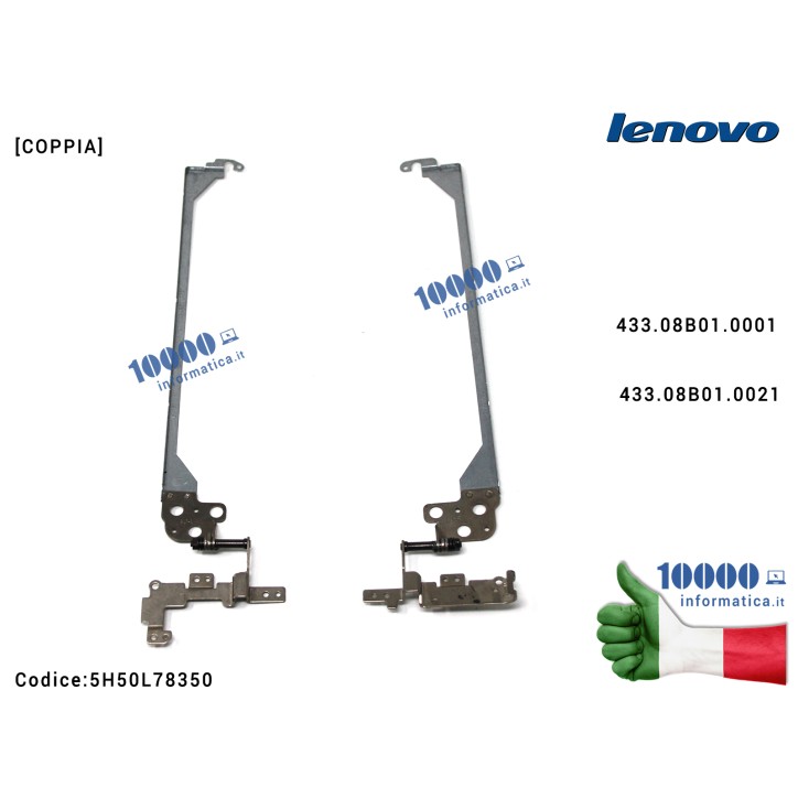 Cerniere Hinges LENOVO IdeaPad V110-15 V110-15ISK (80TL) [COPPIA] (NON TOUCH) 433.08B01.0001 433.08B01.0021 Cerniera Hinge