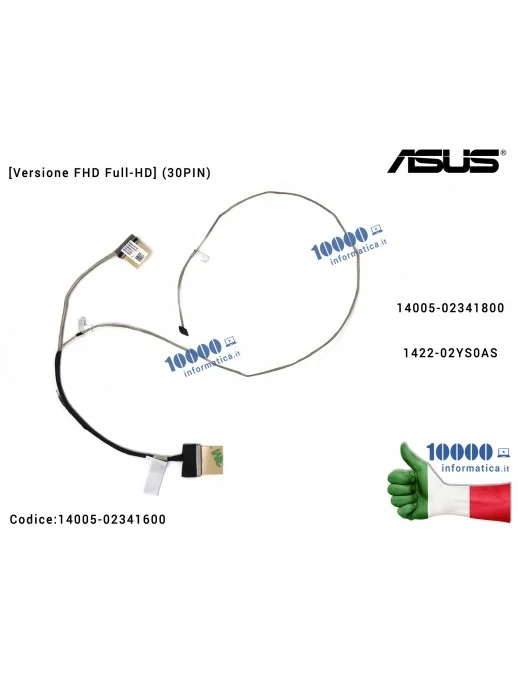 14005-02341600 Cavo Flat LCD ASUS VivoBook Pro 15 X580 (30 PIN) X580G X580GD N580G N580GD [Versione FHD] (Full-HD) 14005-0234...