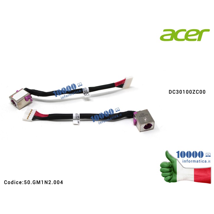 Connettore di Alimentazione DC Power Jack ACER Aspire VX15 VX5-591G VX5-591G-75RM DC30100ZC00